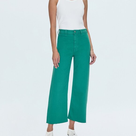 Penny High Rise Wide Leg Jeans Viridian Pistola Denim NWT - Picture 1 of 6